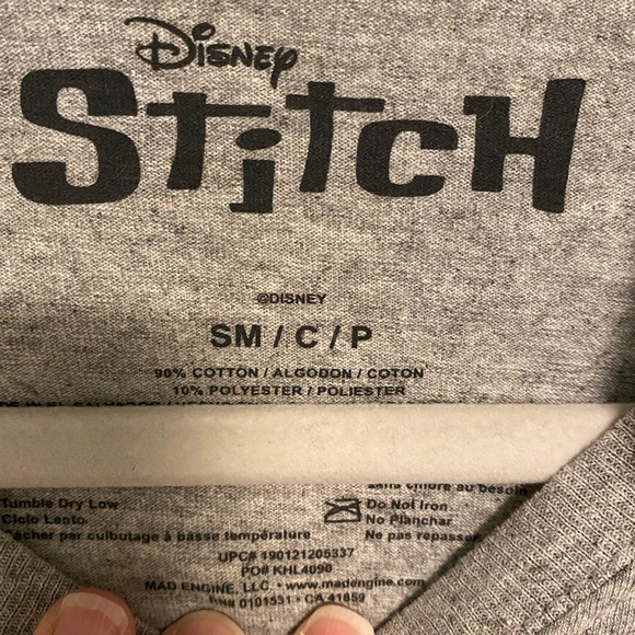 2/$25 NWT Disney Stitch Grey T-shirt SMALL - Picture 3 of 5